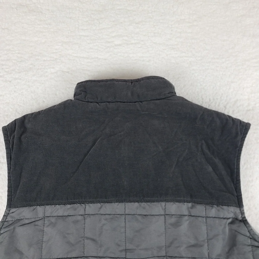 Marine Layer Sweater Vest Mens Large Dark Gray Full Zip Quilted Puffer‎ Jacket
